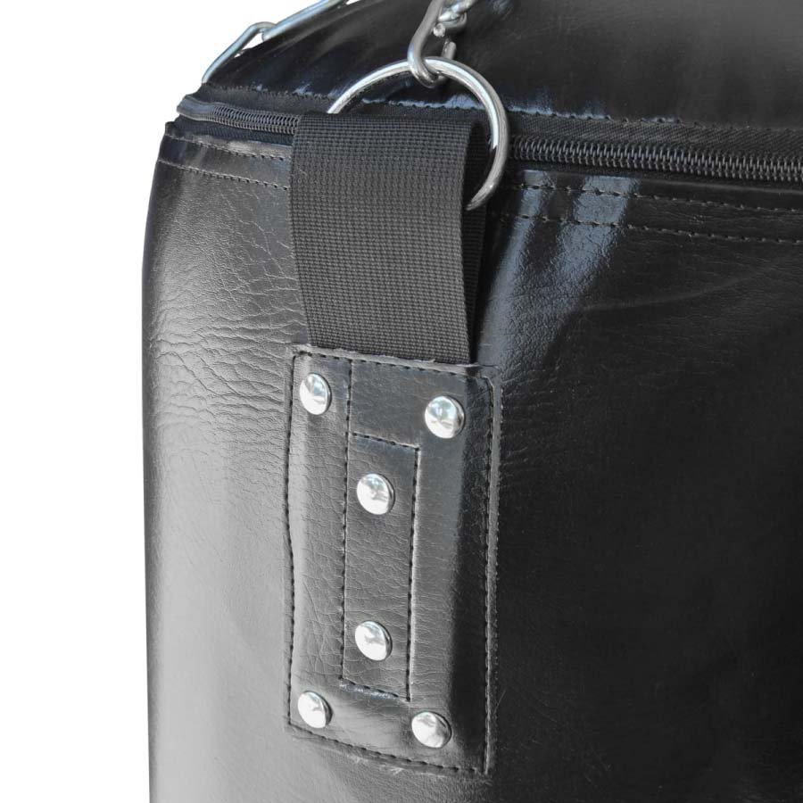 Detalle de material PU y costuras de saco de boxeo 120 cm